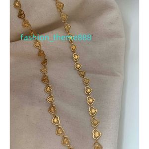 Collana con cuore d'amore cavo collegato in acciaio inossidabile Collane girocollo placcate oro 18 carati Donne Gioielli minimalisti vintage senza ossidazione