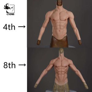 Costume Accessories Silicone Muscle Suit Male Fake Chest Bodysuit Realistic Belly Man Artificial Simulation Muscles with Arms for Crossdresser