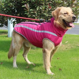 Dog Apparel Thickened Outdoor Charge Coat Reflective Windbreak Winter Warm Large Polyester/Cotton Waterproof