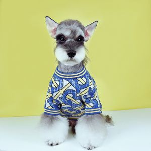 Abiti da cane designer maglione per cani inverno caldo con abbigliamento per cani da tempo per lettere classiche per cagnolini per cagnolini esterni al coperto, morbido cucciolo in maglia classico blu 923