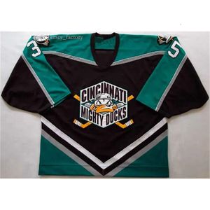 Maglia da hockey personalizzata Iilya Bryzgalov Cincinnati Mighty Ducks del 2000 Vintage Personalizza qualsiasi numero Nome Maglie Ricamo Ed S-5XL 7242 2195