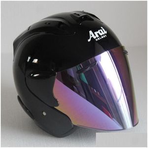 Motorcycle Helmets Helmet Half Open Face Men Women Casco Vintage Scooter Jet Retro Pare Moto Cascos Para Drop Delivery Automobiles Mot Otyd1