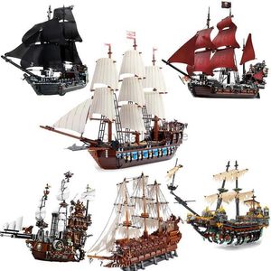 Bloki Stock Pirate Imperial Caribbean Ship Flagship Black Pearl Mary Kompatybilny 10210 70810 4184 4195 71042 Build Block Toys 240120