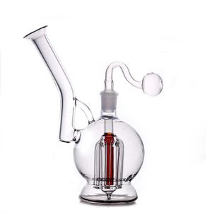 14mm weibliche Glasbongs Wasserpfeifen 6 Arm Baum Perc Perkolator große Blase Rauch Wasserpfeife Dab Rigs mit männlichem Glas Ölbrenner Pfeife Tabakkopf