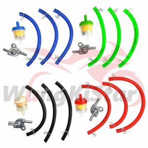 Gas Fuel Gasoline Oil Filter+Petrol Pipe Hose Line Clips+ Fuel Cap Switches Clear Filters For Motorcycle Motocross Motorbike Moped Scooter Buggy Dirt Pit Bike Go Kart