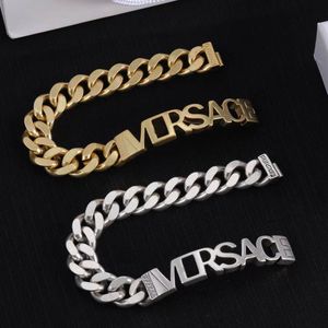 Fashion gold silver letter Bracelets Cuff charm bangle for mens party wedding lovers gift jewelry engagement with box