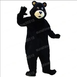 Black Bear Mascot Costume Cartoon Temat Postacie karnawał unisex halloween karnawał dorośli urodziny Fantyczny strój dla mężczyzn kobiety