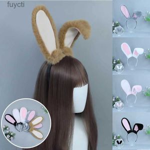 Party Hats Cute Rabbit Bunny Plush Lop Ears Headband Women Girls Lolita Cosplay Hair Hoop Cartoon Faux Fur Hairbands Hair Accessories YQ240120