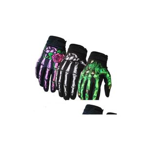 Motorradhandschuhe Männer Fl Finger Skelett Atmungsaktive Winter MTB Radfahren Dirt Bike Drop Lieferung Automobile Motorräder Zubehör Ot50F