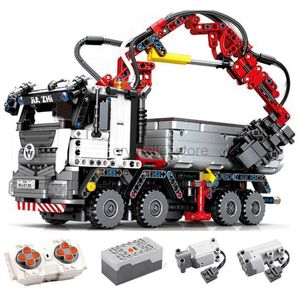 ブロック1416ピースレンガテクニカルRCクレーントラックカーセットモデルビルディングボーイバースデープレゼントキッズリモコンおもちゃ240120