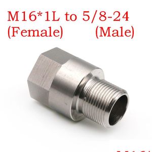 燃料フィルターM16x1Lメスから5/8-24男性アダプターステンレス鋼スレッドソントラップスレッドチェンジャーSSスクリューコンバータードロップ配信otlve