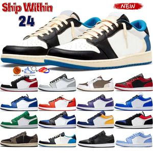 2023 Jumpman 1 Jordenss 1s Low Basketball Shoes Mocha Crater Black Grey Bred Toe Panda Team Red Mens Sneaker Trainers Outdoor Walking