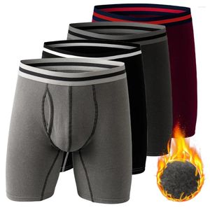 Underpants XXXXL 5XL 6XL Plus Size Men Open Boxers Man Thermal Underwears Trunks Panties Male 4 Packs Winter Shorts Sets Red