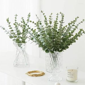 Decorative Flowers 6pcs Artificial Plants Eucalyptus Branches 41cm For Bedroom Home Table Decoration Wedding Decor Arrangement Wreath Fake