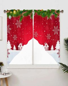 Curtain Christmas Snowflake House Short Living Room Kitchen Door Partition Home Decor Resturant Entrance Drapes