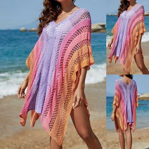Kvinnors badkläder Beach Sunscreen Hollowed Out Female Clothes Cover -Ups Fashionable Mönster Lossa Bekväm baddräkt 2024