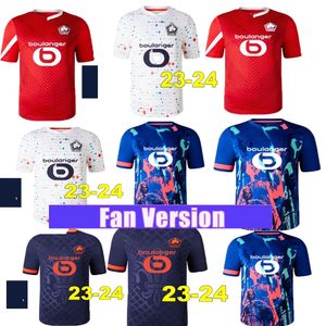 2023 2024 LOSC Lille Futebol Jerseys UMTITI Angel CABELLA J DAVID YAZICI OUNAS Camisa de futebol 23 24 Lille Olympique HARALDSSON ZHEGROVA Quarto Maillot Men Kit