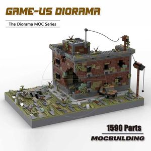 Bloklar MOC Yapı Blokları Oyunları Serisi Last of Us Diorama Kalesi Mimarisi Diy Meclis Tuğlaları Tuğla Model Oyuncaklar Noel Hediye 240120