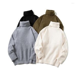 Męskie swetry futrzane zimowe koreańskie termiczne najlepsze baza mody sweter wełniany pullover męski ubrania