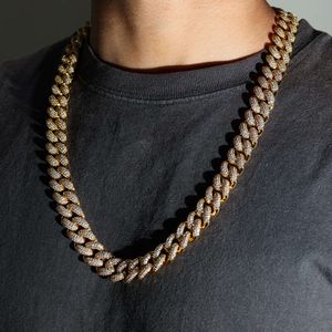 17 mm gorąca wyprzedaż VVS Moissanite 925 Srebrny naszyjnik 2Cuban Link do rapera Europejskiego i Amerykańskiego Hiphop Naszyjnik Hiphop