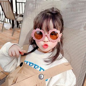Óculos de sol 2024 coreano verão flor quadro óculos de sol para meninas meninos ultravioleta-prova uv400 lindo óculos