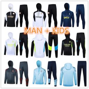 Kapüşonlu Arsen Yetişkin Terzyosu Spurs Futbol Formaları Pepe Saka Yetişkin Erkekler Topçu Şehir Eğitim Takım Odegaard Thomas Tierney Smith Rowe CFC Hoodie Kids Trailsuits