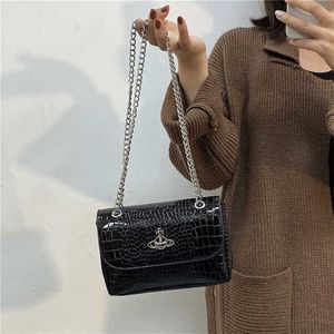 Western Empress Dowager Saturn Small Square Women's New Fashion Crocodile Chain Shoulder Versatile Crossbody Mobiltelefon 70% rabatt på Outlet Online Sale