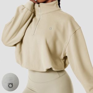 AL-3D logoYoga Jacke Sport Mantel Damen Fleece Yoga Kleidung Warme Top Reißverschluss Jacke Winer Fitness YC258