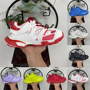 Luxo Fashion Designer Track 3 3.0 Sapatos Casuais Mulheres Mens Oversized Plataforma Vestido Sapatilhas Mocassins Branco Preto Vermelho Rosa Espuma Cinza Azul Faixas Corredores Treinadores