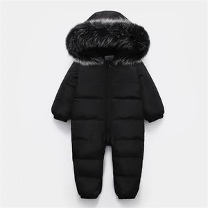 Rosyjska zima dziecięca szafka na ubrania romper stroju snowsuit 90% kaczki w dół kurtki dla dziewcząt płaszcza parka dla niemowląt chłopiec śnieg 240119