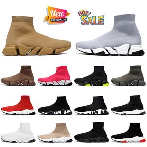 Designer de moda mulheres homens casuais meias sapatos velocidade treinador preto branco vermelho bege meias botas de borracha velocidades 2.0 corredores jogging esportes tênis mocassins treinadores