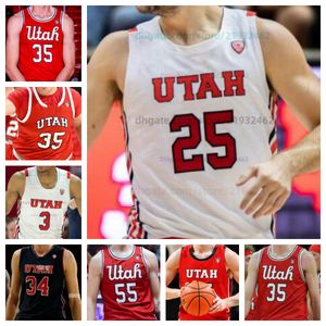 Utah Utes Basketball Jersey NCAA zszytana koszulka Numer Numer Numer Men Men Women Młodzież Haft 1 Ben Carlson 10 Jake Wahlin 13 Keba Keita 14 Brandon Haddock Luka Tarlac