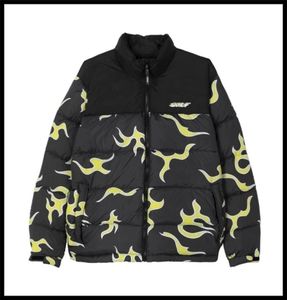 Luxury Men Black Golf Flower Le Fleur Tyler The Creator Blue Flame Coats Kurtki w dół Bawełny ciepły zima M44 2111097266698