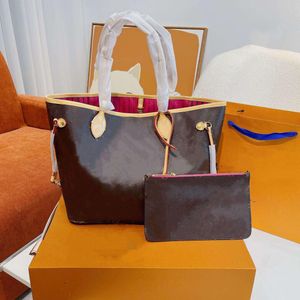 Evening Bags 2023designer luxury shopping bag 2pcs set handbag with wallet leather fashion new women's Luxury handbags A084