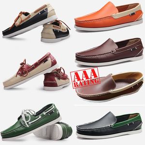 GAI GAI GAI 2024 Top Quality Designer Men Loafers Slip-on Genuine Leather Men's Dress Black Brown Moccasin Soft Bottom Driving Shoes