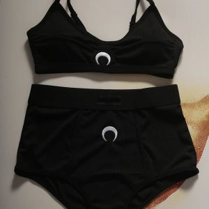 Månbroderi kvinnor solid färg badkläder strandkläder kvinnors baddräkter bikini set separat tvådelar sexig sommarbikinisuppsättning