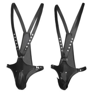 Sm auto bondage calças masculinas g cordas roupa interior sexy brinquedos sexuais para homem adulto jogos role play produtos eróticos