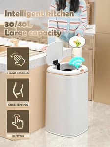 3540L Smart Trash może duża pojemność Automatyczna czujnik kuchenny odpady żywności śmieci Bin Barthroom Wastebaset bez Touch Biegin 240119