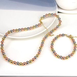 Necklace Earrings Set 3 Sets For Women Mixed Color Bead Chain Bracelet Woman Men Party Goth Jewelry Gifts