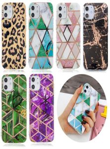 İPhone 14 için moda leopar mermer kılıfları 13 12 11 Pro XS maks. Xr x 8 7 6 SE 5 Kawaii Sevimli Lazer Geometrik Lüks Hibrit Yumuşak3898771