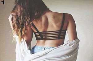 2017 New Fashion Women039S Sexy Bralette Caged Back Cut Out Strappy Padded Bra Bralet Vest Crop Top6114402