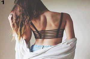 2017 New Fashion Women039s Sexy Bralette Caged Back Cut Out Strappy Padded Bra Bralet Vest Crop Top6114402