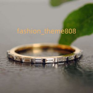 925 Silver Girlfriend Moissamite Ring 14K Rose Gold Baguette Cut något en uppsättning av semi-Eternal Promise Band Moissamite Diamond Wedding Ring En elegant brudring