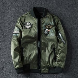 Vinterbomberjacka män militär pilotjacka Badge Fashion Double Side Wear Motorcykeljacka Autumn Youth STOR STORLEK 6XL 7XL 20127742275