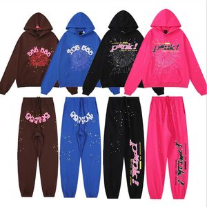 Tasarımcı Erkek Kapşalı Örümcek Kapüşonlu Genç Thug SP5der Bayan Sweatshirts Pantolon Web Baskılı 555555 Grafik Y2K HOODIES BOYUT S-2XL