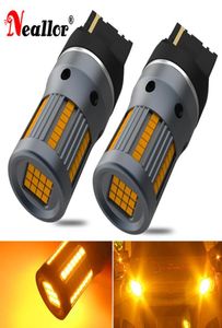 Emergency Lights 2x T20 W21W WY21W 7440 7440NA LED Turn Signal Light Bulbs Canbus Error No Hyper Flash 2800m Amber White 75075436979