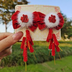 Year's Children's Accessories Style Bow Headpiece Little Girl Chinese New Year Celebration Ancient Hair Clip