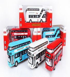 Legierung Auto Modell Spielzeug London Twodeck Bus mit Licht Sound Pullback Hohe Simulation für Party Kid039 Geburtstag039 Geschenk Co2000954