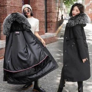 Женские тренчи, корейские 2024, осенние длинные зимние куртки с узором, пальто с флисовой талией, женское пальто большого размера, холодное время года