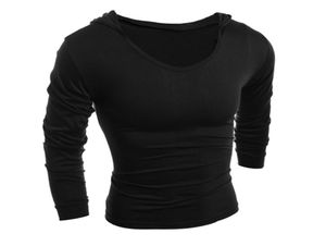 WholeMens Fina Elasticidade Musculação Hoodies Hip hop Moda Rua esportiva Aptidão Moletom Mens Cor Sólida Músculo Hoo3475577